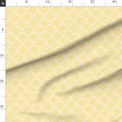 Various Fabrics by the Yard or Fat Quarter Pale Yellow Scallop Traditional Leafy Pastel Scales Grandmillenial Custom Printed Fabric by Spoonflower