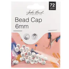 John Bead Bead Cap 6mm 72/Pkg-Silver