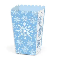 Big Dot of Happiness Blue Snowflakes - Winter Holiday Party Favor Popcorn Treat Boxes - Set of 12