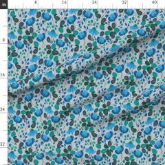 Various Fabrics by the Yard or Fat Quarter Blue Floral Botanical Daisy Meadow Spring Summer Cottagecorre French Country Large Scale Custom Printed Fabric by Spoonflower