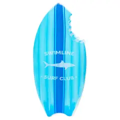 Swimline Shark Bite Surfboard Swimming Pool Inflatable Raft - 73" - Blue