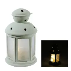 S4 Lights LED Lighted Invisilite Holographic Star Christmas Lantern - 8" - Warm White Lights