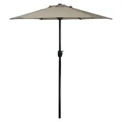 Northlight 6.5ft Outdoor Patio Market Umbrella with Hand Crank, Taupe Brown