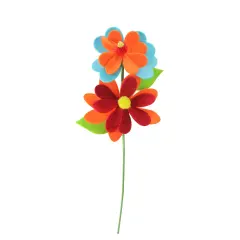 Raz 21.75" Vibrantly Colored Double Flower Christmas Spray Orange