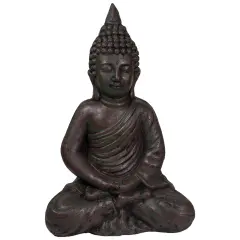 Northlight 17.5" Dark Brown Meditating Buddha Outdoor Garden Statue