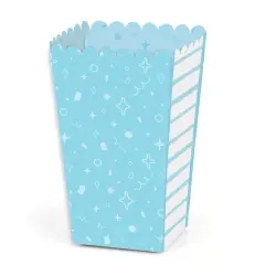 Big Dot of Happiness Blue Confetti Stars - Simple Party Favor Popcorn Treat Boxes - Set of 12