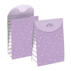 Big Dot of Happiness Purple Confetti Stars - Simple Gift Favor Bags - Party Goodie Boxes - Set of 12