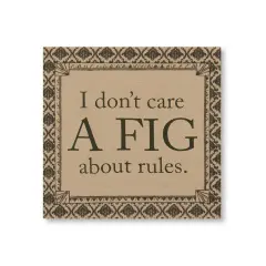 Heritage Lace 14.5" Downton Abbey Life "Don't Care a Fig About Rules" British Decorative Damask Hanging Wall Art Brown