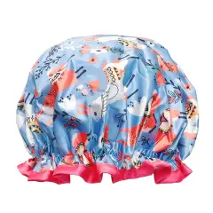 Wrapables Reusable Women's Waterproof Shower Caps for Long Hair Llamas