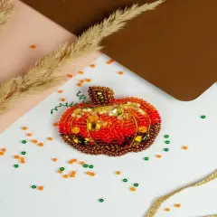 Bead Embroidery Decoration Kit- Golden pumpkin