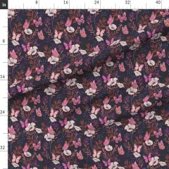 Various Fabrics by the Yard or Fat Quarter Purple Whimsical Garden Wild Flowers Floral Flower Boho Glamour Custom Printed Fabric by Spoonflower