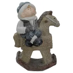 Northlight Boy on Rocking Horse Christmas Figure - 18" Black