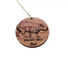 Worlds Best Dad Capybara - Cedar Ornament