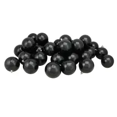 Northlight Shatterproof Shiny Christmas Ball Ornaments 3.25" (80mm) - Black - 32ct