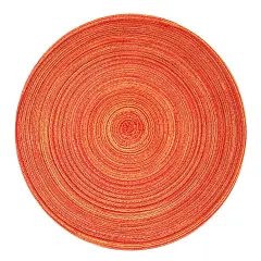 Wrapables 15" Woven Round Placemats (Set of 6) Tomato Red