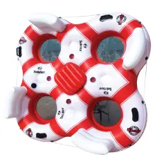 Swim Central Solstice Super Chill Quarto 4 Person Swimming Pool Float - 78" - White and Red