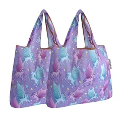 Wrapables Foldable Tote Nylon Reusable Grocery Bag (Set of 2) Pegasus