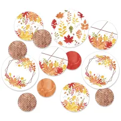 Big Dot of Happiness Fall Foliage - Autumn Leaves Party Giant Circle Confetti - Party Decorations - Large Confetti 27 Count