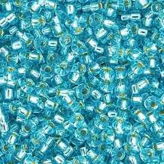Miyuki 250g Silverlined Round Rocailles Seed Beads, 11/0 Aqua #18