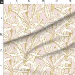 Various Fabrics by the Yard or Fat Quarter Banana Leaf Pastel Pink Yellow Feminine Cheerful Playful Delicate Romantic Custom Printed Fabric by Spoonflower