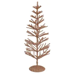 Northlight Artificial Glittered Twig Christmas Tree - 18" - Rose Gold - Unlit