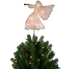 Northlight 10" Gold Angel Tree Topper, Warm White Lights