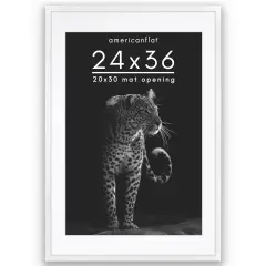 Americanflat Gallery-Style Picture Frame with Mat - Showcase Artwork, Prints, and Photos - Shatter Resistant Glass - Hanging Hardware with Drywall Anchor