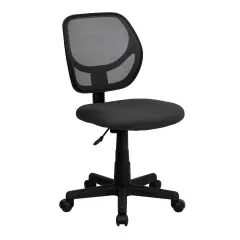 Emma and Oliver Mid-Back Mesh Swivel Task Office Chair with Curved Square Back Gray