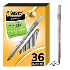 eXtra Life Ball Point Pen, Black, 36 Pack