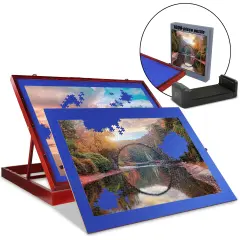Jigitz 1500 Piece Jigsaw Puzzle Board Easel - 26x35in Portable Puzzle and Game Table Topper