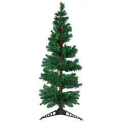 DAK 5' Pre-Lit Slim Pine Spiral Artificial Christmas Tree - Multicolor Fiber Optic Lights