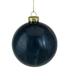 Northlight Shiny Glass Christmas Ball Ornament - 4" - Midnight Blue