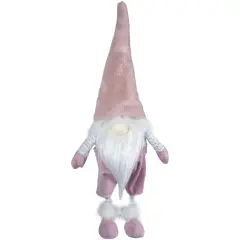 Northlight Bouncy Gnome Standing Christmas Figure Decoration - 20" - White and Pink