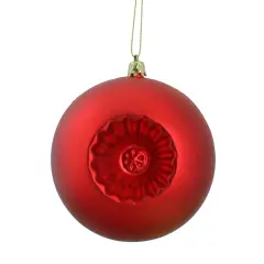 DAK Shatterproof Matte Christmas Ball Ornaments - 4" (100mm) - Red - 6ct