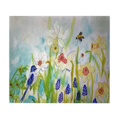 Betsy Drake Bird and Daffodil 30 X 50 Inch Comfort Floor Mat
