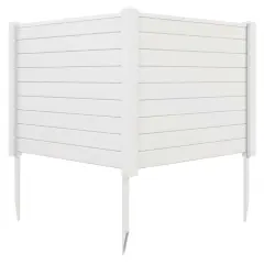 Costway 48"L x 37.5"H Air Conditioner Fence with 3 Ground Stakes Black/White