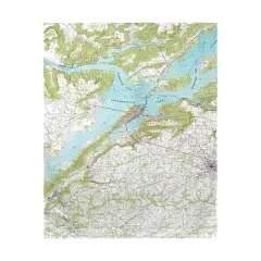 Betsy Drake Lake Guntersville, AL Nautical Map Beach Towel Multicolor