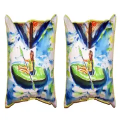 Pair of Betsy Drake Eva Large Pillows 16 Inch X 20 Inch