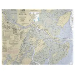 Betsy Drake Savannah River and Wassaw Sound, GA Nautical Map Place Mat Set of 4