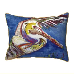 Zippered Betsy Drake Pelican Wing Outdoor Pillow 20 Inch x 24 Inch