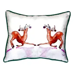Betsy Drake Dancing Reindeer Extra Large 20 X 24 Indoor / Outdoor Pillow