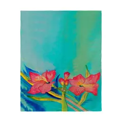 Betsy Drake Pink Amaryllis Beach Towel Multicolor