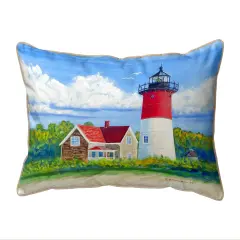 Betsy Drake Nauset Lighthouse, Cape Cod, MA Large Indoor/Outdoor Pillow 16x20 Multicolor