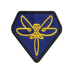 Elegant Abstract Dragonfly Line Art Multi-Color Embroidered Iron-On or Hook & Loop Patch Applique