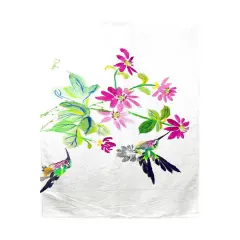 Betsy Drake Ruby Throat Hummingbird Beach Towel Multicolor