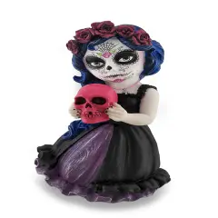 Cosplay Kids Mini Day of Dead Girl Holding Skull Statue
