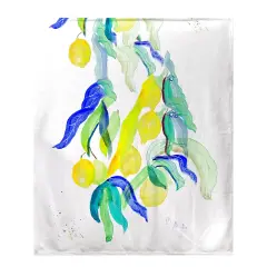 Betsy Drake Lemon Tree Fleece Throw Multicolor