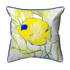Betsy Drake Yellow Tang Fish Extra Large 22 X 22 Indoor / Outdoor Pillow