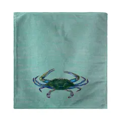 Betsy Drake Male Blue Crab on Teal Kitchen Towel