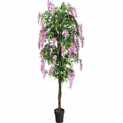 6 FT Artificial Wistera Silk Tree Pink Flower Indoor Outdoor Home D&eacute;cor